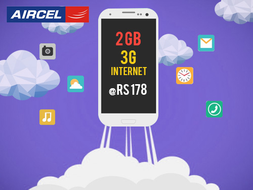 Aircel launches 2 GB of 3G Internet at Rs 178