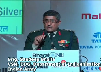 Brig. Sandeep Bhalla, VSM, DDG, Department of Indigenisation, Indian Army