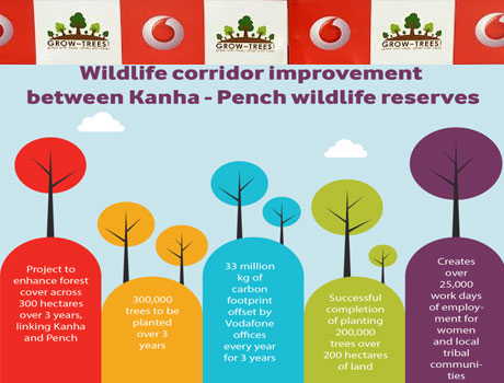 Vodafone India plants 300,000 trees to improve wildlife corridor between Kanha and Pench