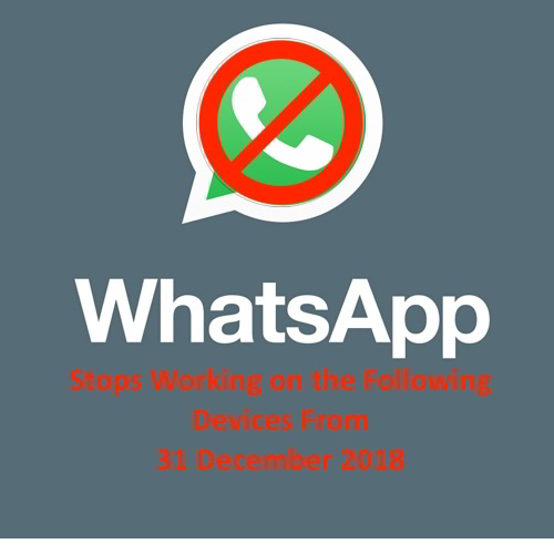 WhatsApp will not be supported on these devices from 31st December