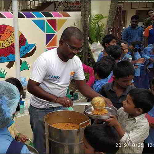 HGS employees host a volunteering program at the Doddakallasandra Government High School