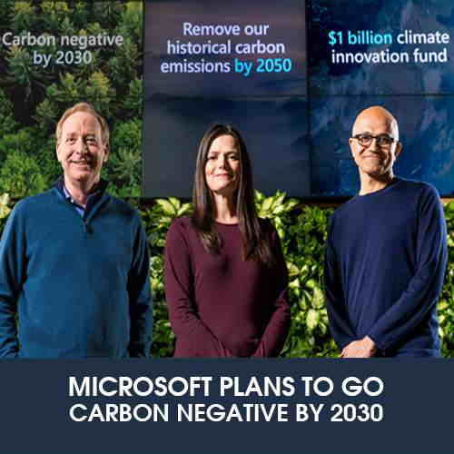 Microsoft plans to go carbon negative by 2030 Microsoft plans to go carbon negative by 2030