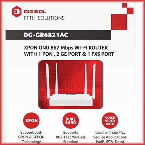 DIGISOL launches DG-GR6821AC XPON router