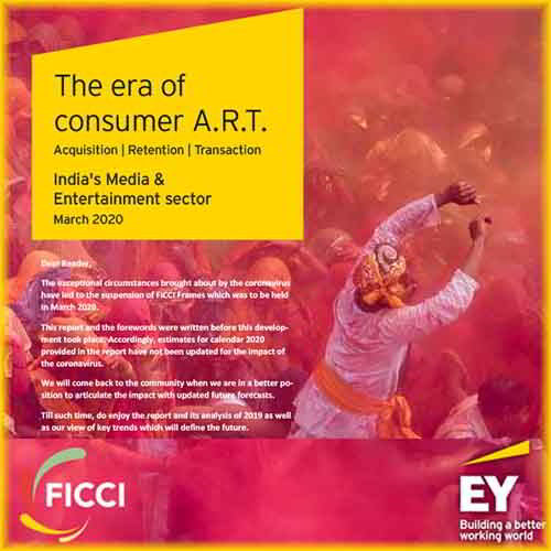 Media and entertainment industry in 2019 grew by almost 9% to reach INR 1.82 trillion