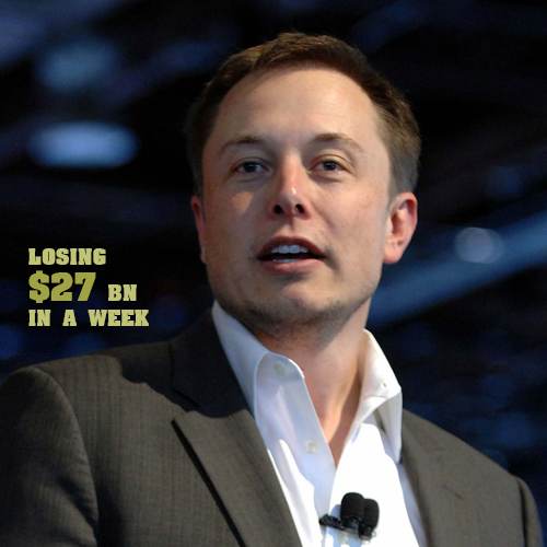 Losing $27 bn in a week, Musk becomes second in the richest person's list