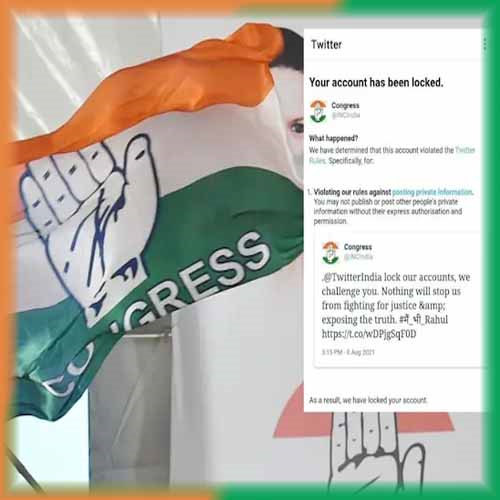 Congress party's official Twitter handle locked