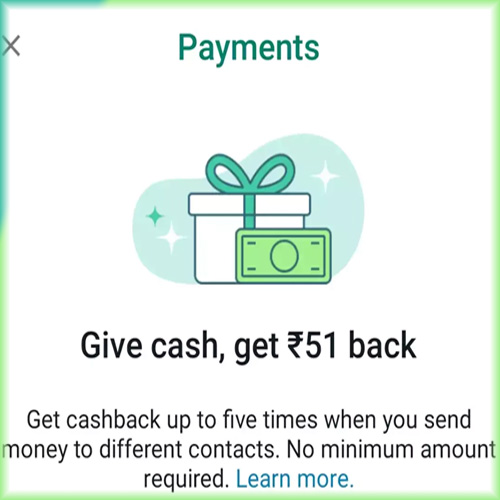 WhatsApp announces ₹51 cashback like other payment apps