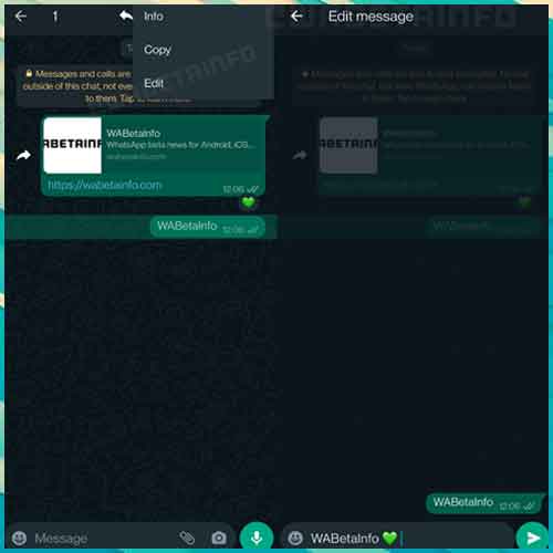 WhatsApp working on edit message feature