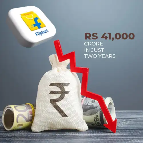 Flipkart's value drops by more than Rs 41,000 crore in just two years