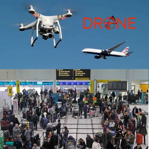 A drone attack at one of the Gatwick's Airport  -  Thousands of passengers  & Above 2,000 Flights are in havoc