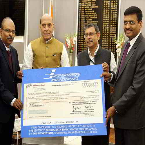 BEL pays a total dividend of Rs. 231.69 Cr to the Govt of India