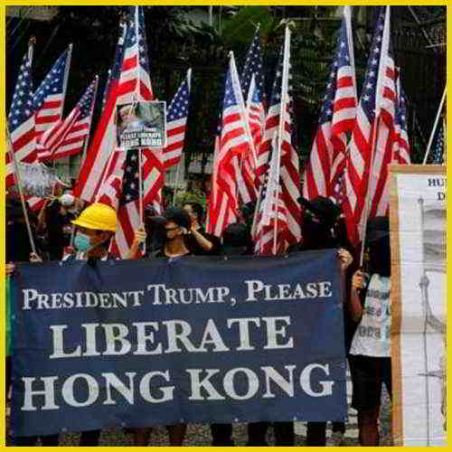 Protesters in Hong Kong thank Trump over support to their cause