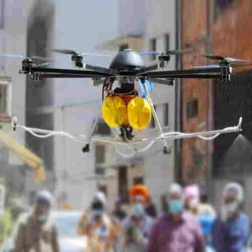 Drones being used to sanitize Noida’s sealed hotspots