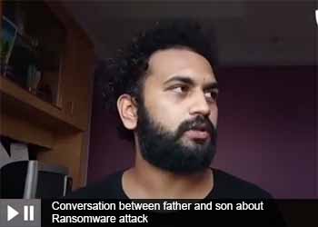 Conversation between father and son about Ransomware attack