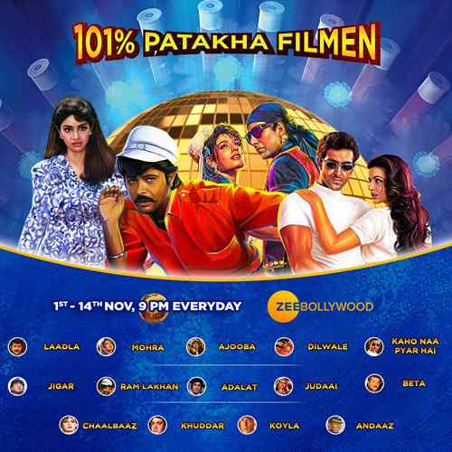 Zee Bollywood kickstarts the festive season with 101% Shuddh Patakha filmein