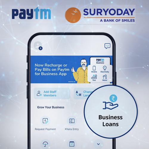 Paytm joins hand with Suryoday Small Finance Bank to empower MSMEs with instant digital loans