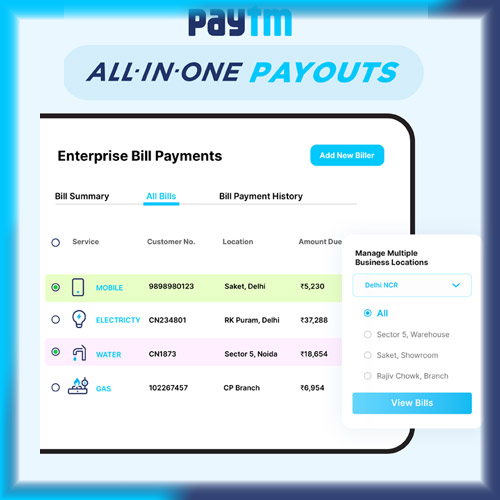 Paytm Payouts' Enterprise Bill Payment System aims at Rs. 3,000 crores by the end of FY'21