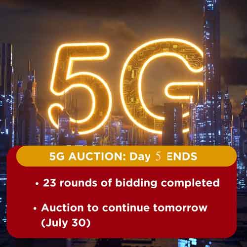 Bidding of 5G auction to continue on Day 5