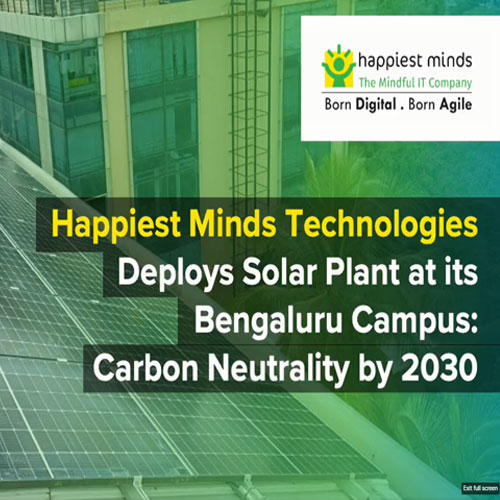 Happiest Minds Technologies commissions a solar plant at its Bengaluru Campus